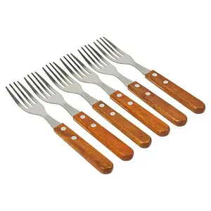 URBNLIVING 6pcs Stainless Steel Carving Steak  Forks Cutlery Set