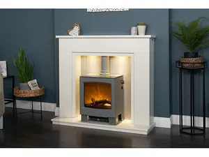 Acantha Lunar Electric Stove in Grey