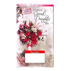 Simon Elvin To A Special Grand Daughter Christmas Greetings Card (Pack of 6) White/Red/Green (One Size)