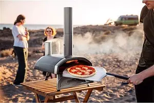 Ooni Fyra 12 Portable Outdoor Pizza Oven, Black/Silver