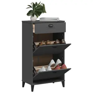 Berkfield Shoe Cabinet VIKEN Anthracite Grey Engineered Wood