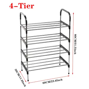 4 Tiers Shoe Rack Shoe Storage Organizer Space Saving Storage Shelf