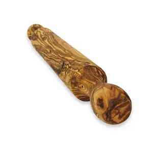 Olive Wood Natural Grained Kitchen Baking Wooden Rolling Pin 40cm