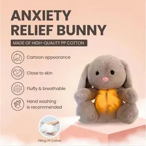 Rabbit Cartoon Breathing Plush Toy To Sleep With