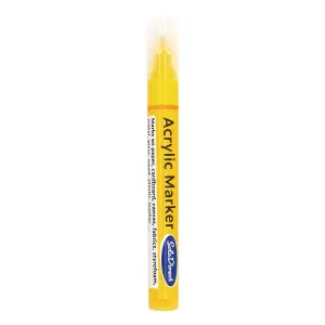 Acrylic Paint Marker Pen Permanent for Stone Leather Fabric Plastic (Yellow)