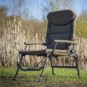 Dellonda Deluxe Portable Fishing Chair Reclining Adjust. Padded Armrests - DL73