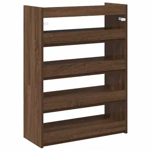 Berkfield Shoe Rack Brown Oak 80x25x61.5 cm Engineered Wood