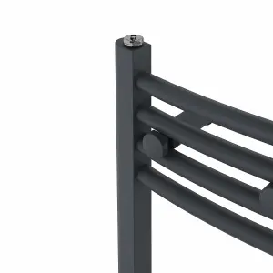 Rinse Curved Bathroom Heated Towel Rail Ladder Radiator Anthracite 1400x300mm