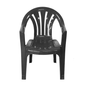 simpa Solana Anthracite Plastic Garden Chairs - Set of 4