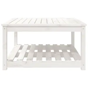 Berkfield Garden Table White 82.5x82.5x45 cm Solid Wood Pine