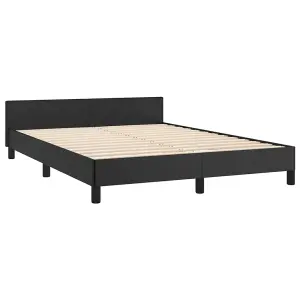 Berkfield Bed Frame with Headboard Black 180x200cm 6FT Super King Faux Leather