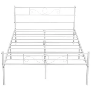 Metal Bed Frame with Headboard/Under-Bed Storage White / Double (4'6)