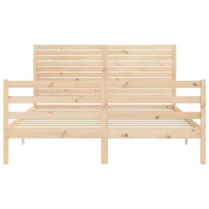 Berkfield Bed Frame with Headboard 160x200 cm Solid Wood