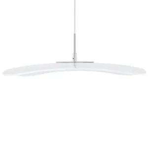 Luminosa Modern LED Hanging Pendant Chrome, Clear, Warm White 3000K 550lm