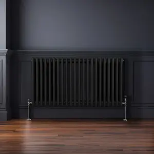 Traditional 3 Column Radiator - 600 x 1012 mm - Black