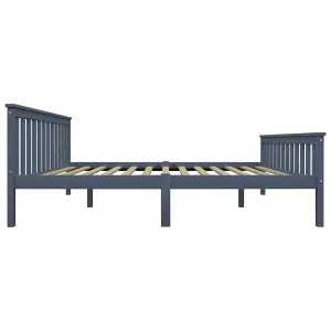 Berkfield Bed Frame Grey Solid Pinewood 160x200 cm