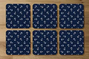 Anchors on Navy Background (Coaster) / Default Title