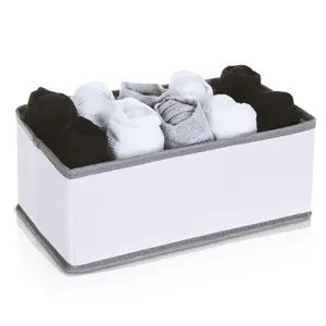 LIVIVO Set of 8 Canvas Fabric Storage Box Organiser - Suitable for Dressers, Drawers Collapsible Closet & Wardrobe