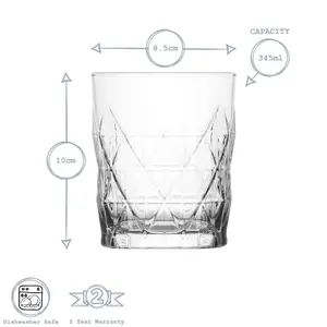 LAV - Keops Whisky Glasses - 345ml - Pack of 6