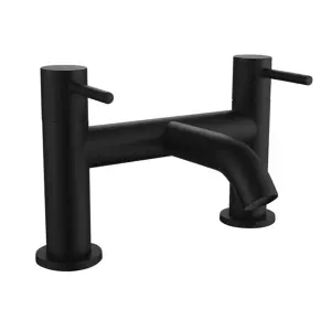 Matt Black Round Thermostatic Overhead Shower Kit with Peg Basin Tap, Bath Filler, and Pop Up Bath Waste