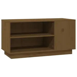 Berkfield TV Cabinet Honey Brown 80x35x40.5 cm Solid Wood Pine