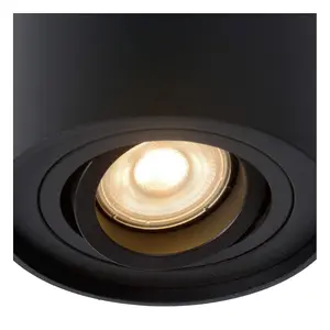 Lucide Tube Modern Surface Mounted Ceiling Spotlight 9,6cm - 1xGU10 - Black