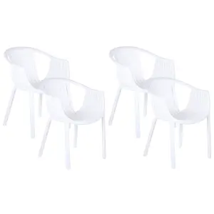 Set of 4 Garden Chairs NAPOLI White