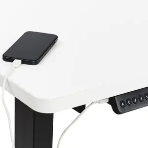 Adjustable Desk Electric Right Hand White DESTINES