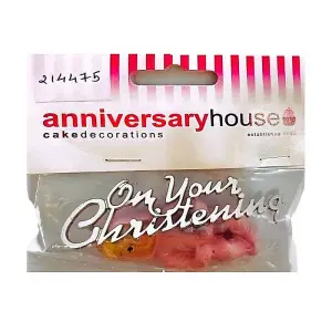 Anniversary House Doll Christening Cake Topper Pink (One Size)