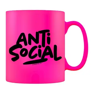 Grindstore Anti Social Mug Pink/Black (One Size)