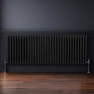 Traditional 3 Column Radiator - 600 x 1462 mm - Black