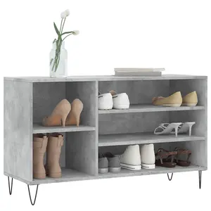 Berkfield Shoe Cabinet Concrete Grey 102x36x60 cm Engineered Wood