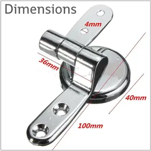 Chrome Toilet Seat Hinges Spare Universal Silver Replacement with Fittings