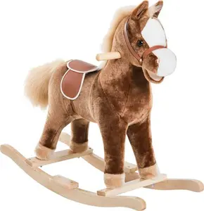 Jouet Kids Plush Rocking Horse With 40cm Seat Height - Brown | Robert Dyas