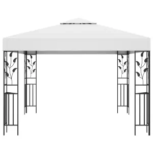 Berkfield Gazebo with LED String Lights 3x3 m White