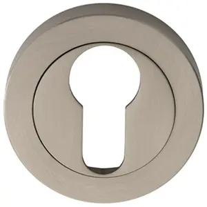 50mm Euro Profile Escutcheon Concealed Fix Satin Nickel Keyhole Cover