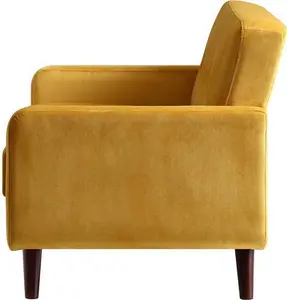 Clarence 2-Seater Sofa In Mustard Yellow Velvet - Daals - Sofas