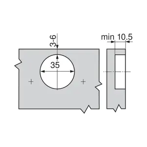 BLUM Hinge Set ( CLIP standard hinge 71M2550 + Mounting Plate 173L8100 ) 2 PCS