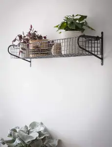 Large Hanging Basket Shelf - Holds Bathroom Toiletries and Study Stationery Supplies (Large H12 x W84 x D18.5cm)