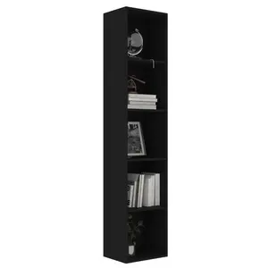 Rian Bookcase Black / 189cm H x 80cm W x 30cm D