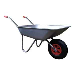 65 Litre 60kg Capacity Galvanised Samuel Alexander Metal Garden Wheelbarrow with Pneumatic Tyre