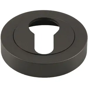 50mm Euro Profile Round Escutcheon Concealed Fix Matt Bronze Keyhole Cover