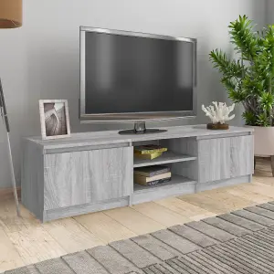 Berkfield TV Cabinet Grey Sonoma 140x40x35.5 cm Engineered Wood