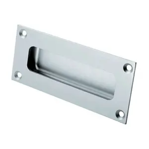 2x Recessed Sliding Door Flush Pull Handle 100 x 50mm Satin Anodised Aluminium