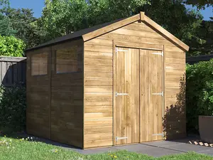 Dunster House Bike Shed Storage Garden Building 2.4m x 2.4m Wooden Pressure Treated Overlord Apex