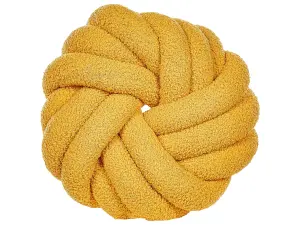 Throw Cushion AKOLA Boucle 31 x 31 cm Solid Mustard