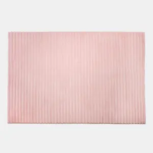 Faux Fur Rug Living Room Ribbed Large Mat Carpet, Blush - 120 x 170cm