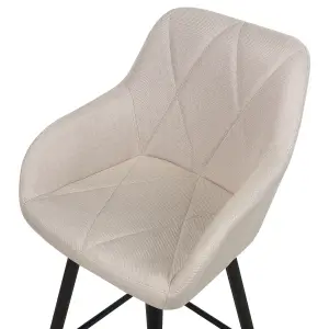 Set of 2 Bar Chairs DARIEN Light Beige