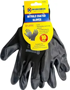 12 Pairs Nitrile Coated Gloves Gardening Work Mechanic Builders Grip X-Large