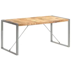 Cheyenne Dining Table Solid Wood Natural / Grey / H75 x L160 x W80cm